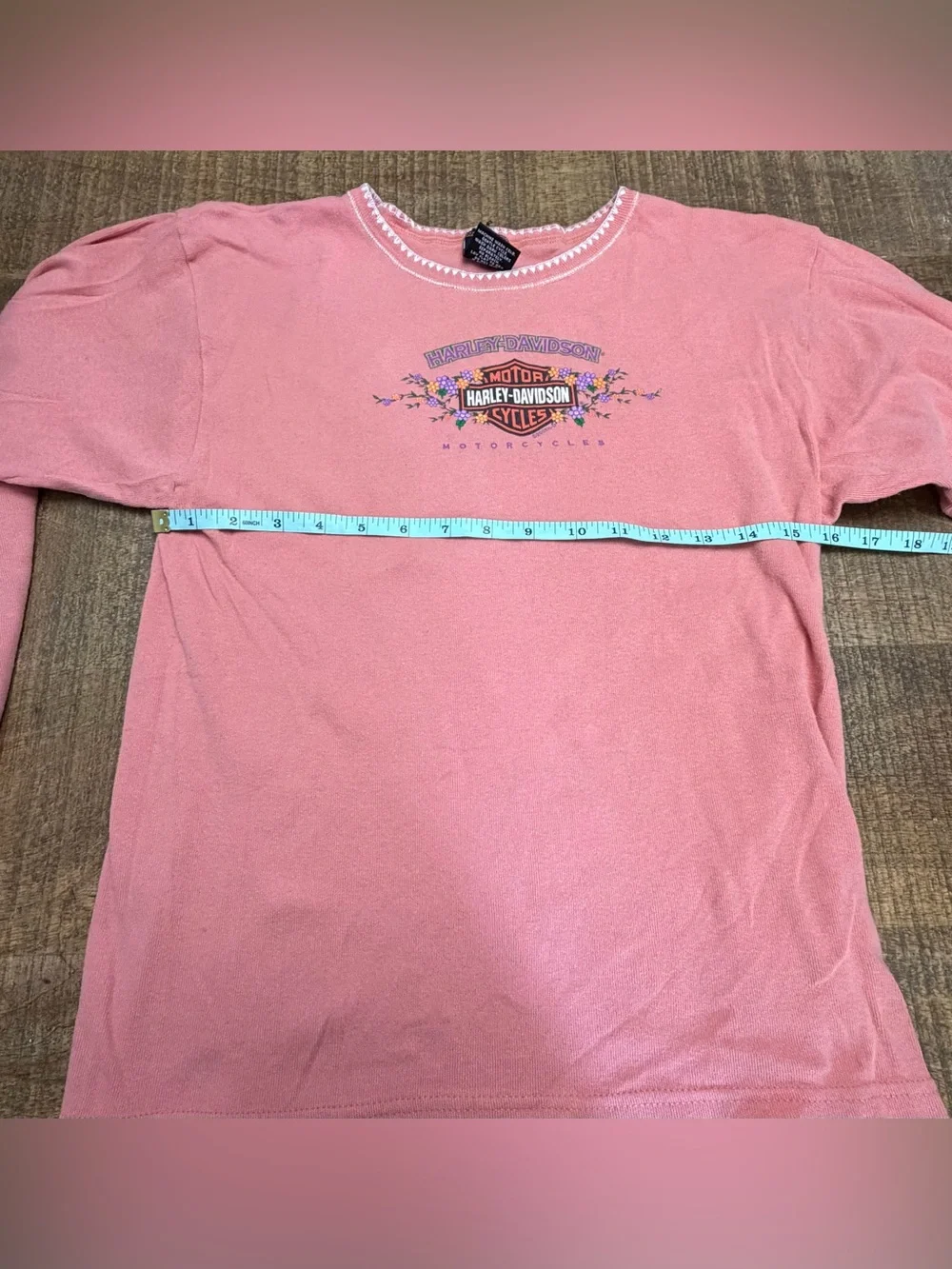 Harley-Davidson Coral Long Sleeve Tee - Floral Logo - Picture 5 of 8